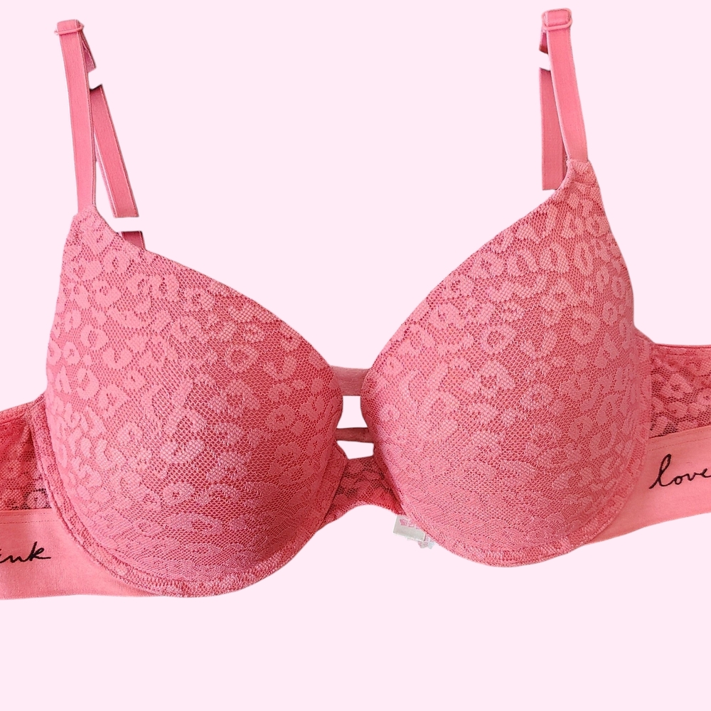 PINK Victoria's Secret Leopard Lace Bra